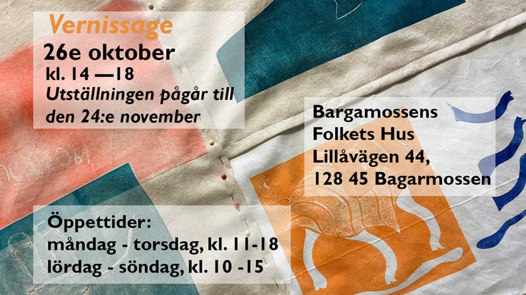 Utställning på Bagarmossens Folkets Hus: Misa Konst och Grafik presenterar utställningen ”sy samman”loading=